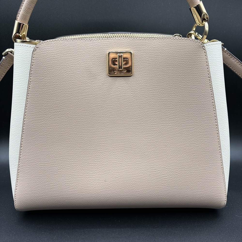 Kate Spade Leather Phoebe Top Handle Satchel Handbag Toasted Hazelnut Crossbody - Picture 2 of 15
